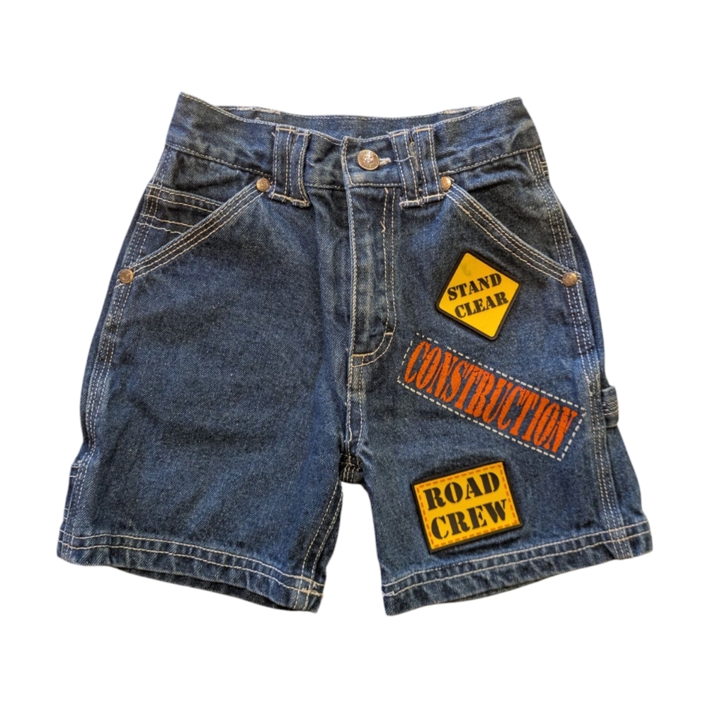 Vintage Y2K Size 2T Carpenter Denim Shorts with Construction Patches